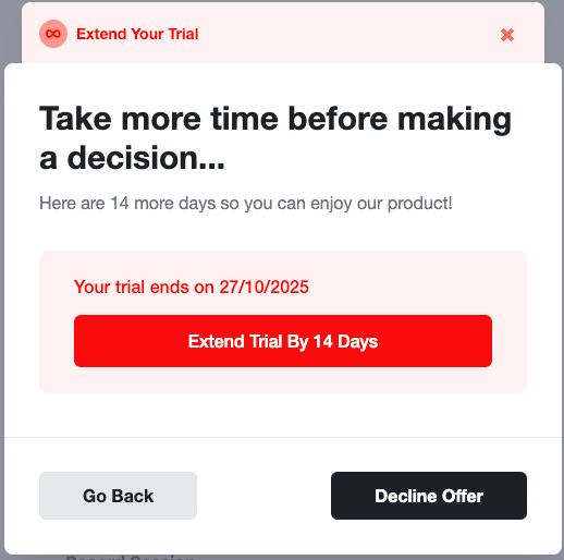 Trial Extension Offer in Cancel Flow